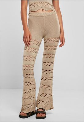 Urban Classics Damen Ladies Flared Crochet Knit Leggings