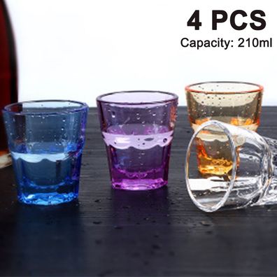 4 Stéck Wasserglas 210ml unzerbrechlich stapelbar Premium-Acryl Kunststoff