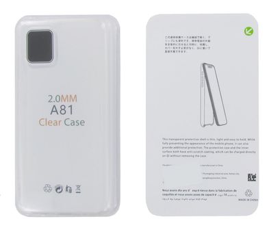 Wisam® Schutzhülle für Samsung Galaxy Note 10 Lite / A81 / M60s 6,7" Silikon Clear