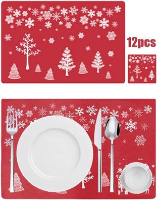 12 STßCKE Weihnachten Tischset, Weihnachtsdeckchen, dekorative Deckchen,