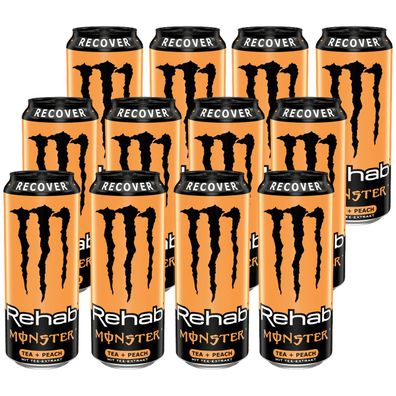 Monster Rehab Peach Tea Eistee Pfirsich Energy 500ml 12er Pack
