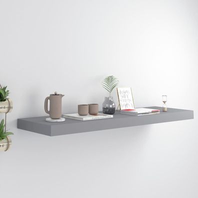 vidaXL Schweberegal Grau 80x23,5x3,8 cm MDF
