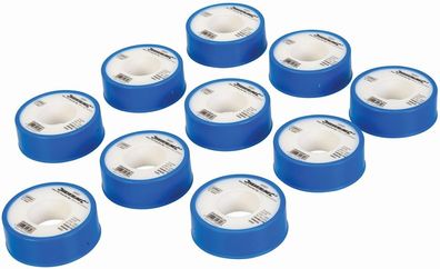 Silverline Klempner-Zubehör PTFE-Bänder, weiß, 10er-Pckg. 12 mm x 12 m-Weiß