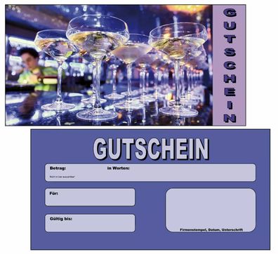 Geschenkgutscheine Gutscheinkarten Gutscheine Gastronomie Café Restaurant Bar Sekt