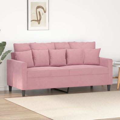 vidaXL 2-Sitzer-Sofa Rosa 140 cm Samt