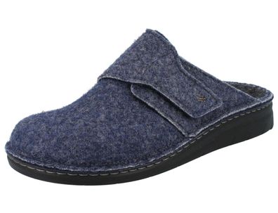 FINN Comfort Zams Herren Hausschuhe Clogs blau marine DoubleFilz