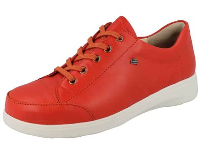 FINN Comfort Fataga Damen Halbschuhe Schnürschuhe rot flame Nube Glattleder