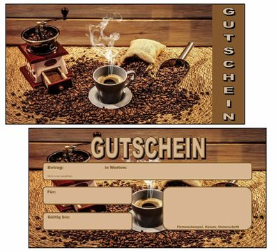 Geschenkgutscheine Gutscheinkarten Gutscheine Café Restaurant Kaffee Gastronomie GS7