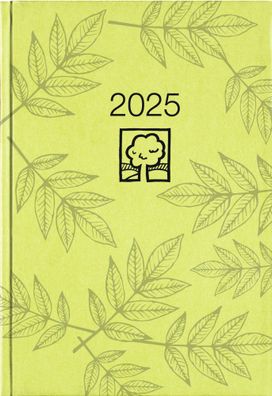 Kalender 2025 -Wochenbuch 1W/2S Recycling grün 2025- 14 x 20cm