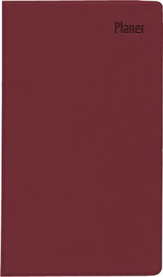 Kalender 2025 -Taschenplaner 1W/1S bordeaux 2025- 8,8 x 15,2cm