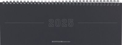 Kalender 2025 -Tisch-Querkalender Papyrus Schwarz 2025- 29,7 x 10,5cm