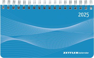 Kalender 2025 -Querkalender Mini PP-Einband blau 2025- 15,6 x 9cm