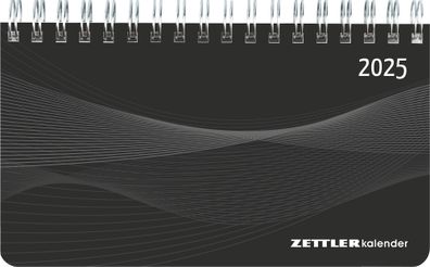 Kalender 2025 -Querkalender Mini PP-Einband schwarz 2025- 15,6 x 9cm