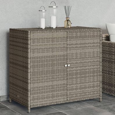 vidaXL Gartenschrank Grau 83x45x76 cm Poly Rattan