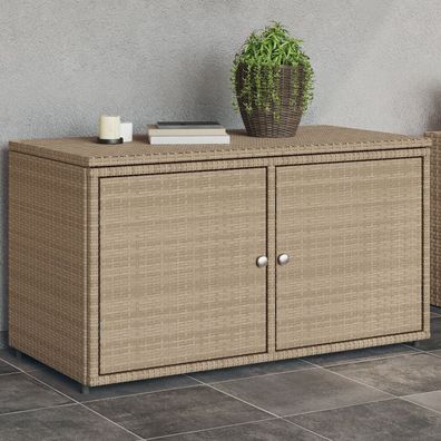 vidaXL Gartenschrank Beige 110x55x60,5 cm Poly Rattan