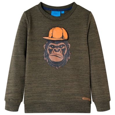 Kinder-Sweatshirt Dunkelkhaki Melange 104