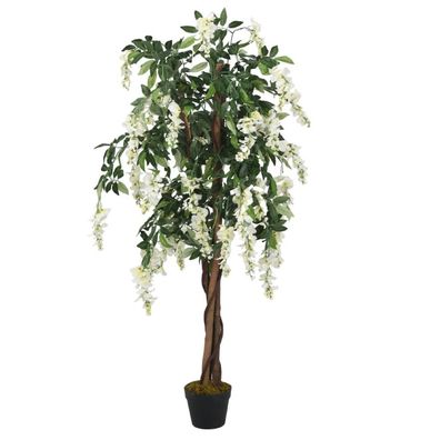 vidaXL Glyzinienbaum Künstlich 1260 Blätter 180 cm Grün und Weiß