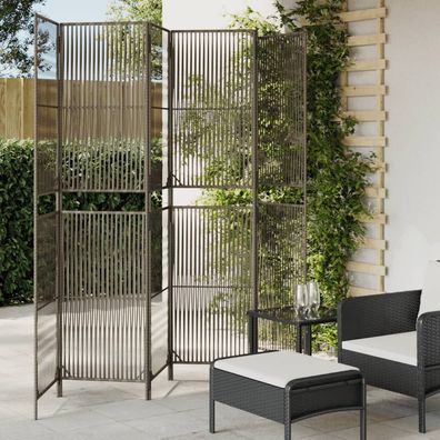 vidaXL Paravent 6-tlg. Grau Poly Rattan