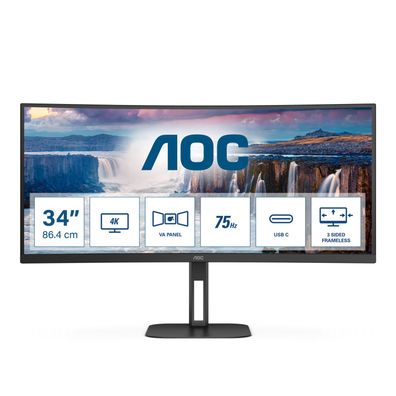 AOC 86,0cm (34") CU34V5C/BK 21:09 HDMI+DP+USB-C Curved retail