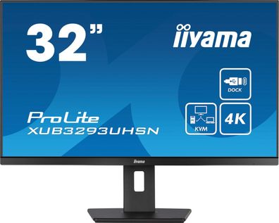 IIYAMA XUB3293UHSN-B5 81,28cm 32Zoll ETE IPS 3840x2160 UHD 1000:1 350cd/m2 4ms ... ->