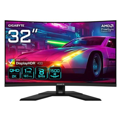 Gigabyte M32QC 80,01cm 31,5Zoll 1500R VA 2560x1440 QHD 165Hz/OC 170Hz 350 cd/m2... ->