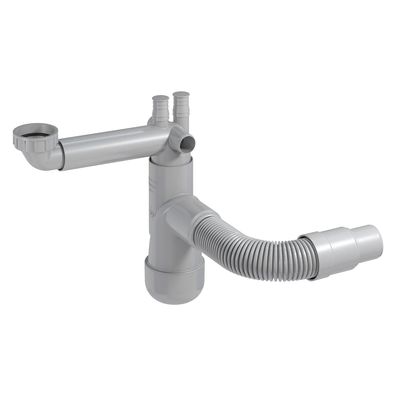 Flexloc Universal-Platzspar-Siphon für Küchenspüle, flexibles Ablaufrohr | aus r