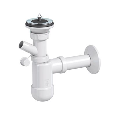 Preloc Basic Siphon für Waschbecken ø32 mm Anschluss an Waschmaschine Metallsieb