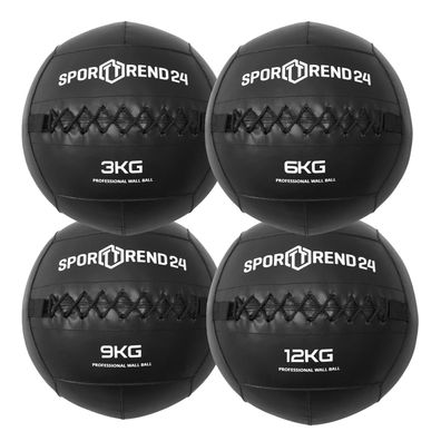 Wall Ball 3kg + 6kg + 9kg + 12kg | Gewichtsball Trainingsball Fitness Stationstrai