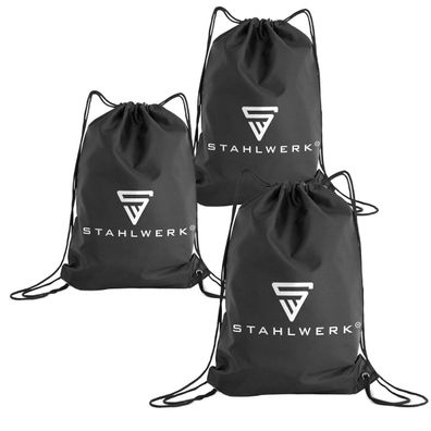 Stahlwerk Turnbeutel 3er Set wasserfester Sportbeutel Sporttasche Sportrucksack