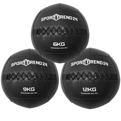 Wall Ball 6kg + 9kg + 12kg | Gewichtsball Trainingsball Fitness Stationstraining