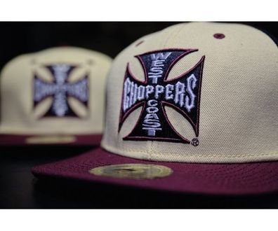 West Coast Choppers Herren Cap Austin Snapback Flatbill Hat - Burgundy/Sand