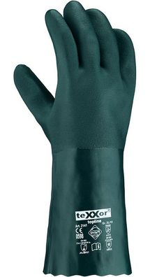 teXXor Topline Chemikalienschutz-Handschuhe Pvc Grün (12 Stück) 2141