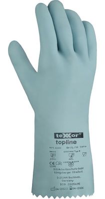 teXXor Topline Chemikalienschutz-Handschuhe Naturlatex (12 Stück) 2240