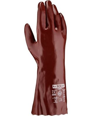 teXXor Topline Chemikalienschutz-Handschuhe Pvc Rotbraun (12 Stück) 2111