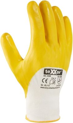 teXXor Polyester-Strickhandschuhe Nitril Beschichtet (12 Stück) 2358