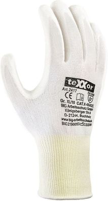 teXXor Schnittschutz-Strickhandschuhe Pu-Beschichtung (12 Stück) 2417