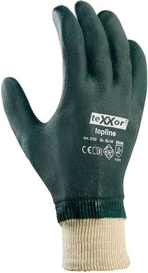 teXXor Pvc-Handschuhe Grün Mit Strickbund (12 Stück) 2155