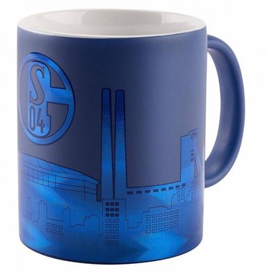 FC Schalke 04 S04 Kaffeebecher Skyline Ton-in-Ton Fussball Blau