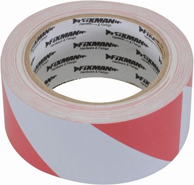 Fixman Absperr- und Klebebänder Absperrband 50 mm x 33 m-Rot/Weiß