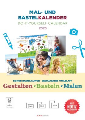 Kalender 2025 -Mal- und Bastelkalender A4 2025- 21 x 29,7cm