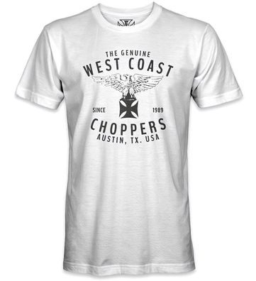 West Coast Choppers Herren T-Shirt Rennabteilung Tee White