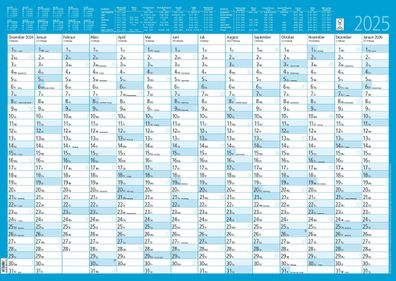 Kalender 2025 -Jahresplaner 14 Monate foliert 2025- 86 x 61cm