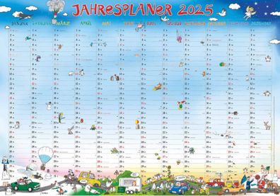 Kalender 2025 -Jahresplaner Happy XL 2025- 100 x 70cm