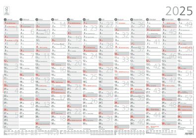 Kalender 2025 -Jahresübersicht A2 12 Mon 1 Stk. plano 2025- 59,4 x 42cm