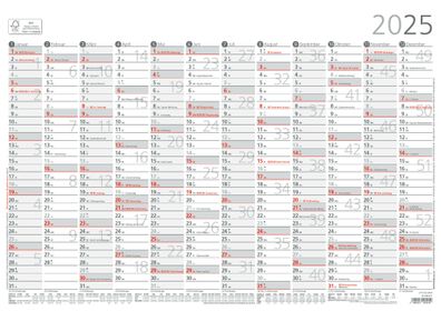 Kalender 2025 -Jahresübersicht A3 12 Mon 1 Stk. plano 2025- 42 x 29,7cm