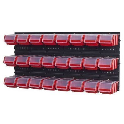 Set Wandregal Boxen 24 Stapelboxen rot