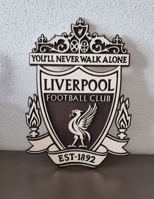 Liverpool LFC Laser Cut Wanddeko Fußball Fan handbemalen Handmade