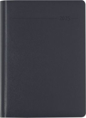 Kalender 2025 -Buchkalender Balacron schwarz A5 416 Seiten 2025- 14,8 x 21cm