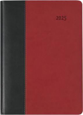 Kalender 2025 -Buchkalender Premium Fire schwarz-rot A5 2025- 14,8 x 21cm