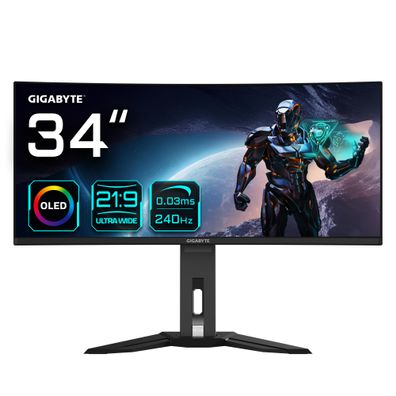 Gigabyte MO34WQC2 86,36cm 34Zoll OLED gaming monitor 3440x1440 WQHD 250 cd/m2 2... ->